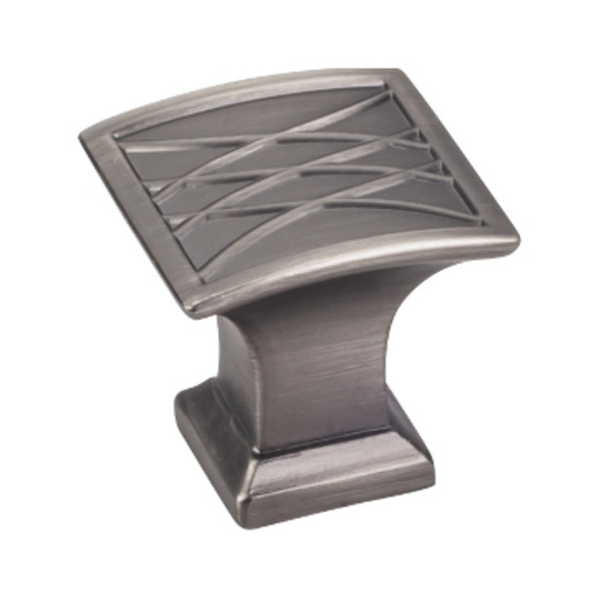 1 1/4in. Overall Length Lined Cabinet Knob Finish: Brushed Pewter